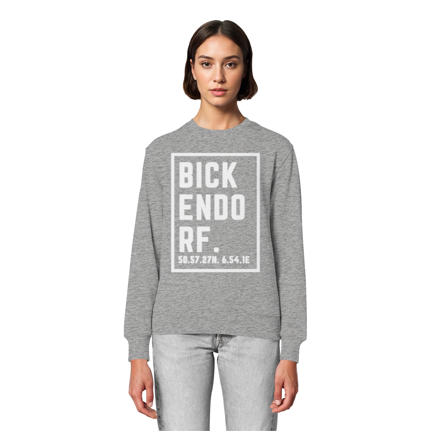 Bickendorf Koordinaten (großer Druck auf der Brust) - Organic Lightweight Sweatshirt