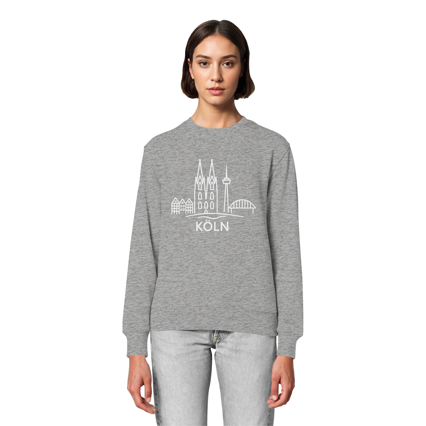 Köln Skyline (großer Druck auf der Brust) - Organic Lightweight Sweatshirt