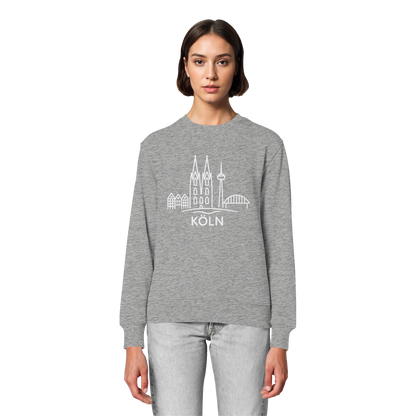 Köln Skyline (großer Druck auf der Brust) - Organic Lightweight Sweatshirt
