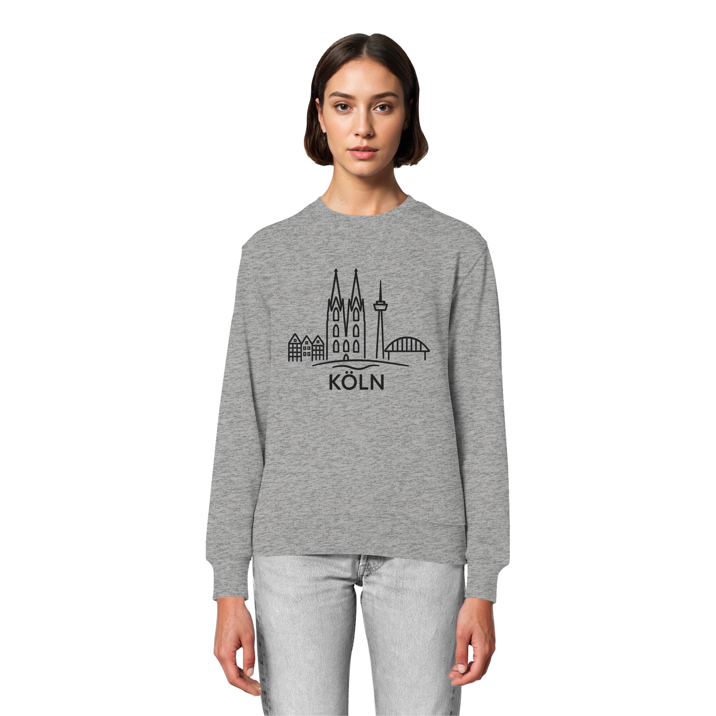 Köln Skyline (großer Druck auf der Brust) - Organic Lightweight Sweatshirt