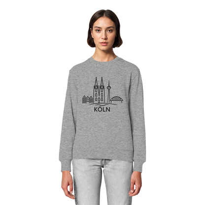 Köln Skyline (großer Druck auf der Brust) - Organic Lightweight Sweatshirt