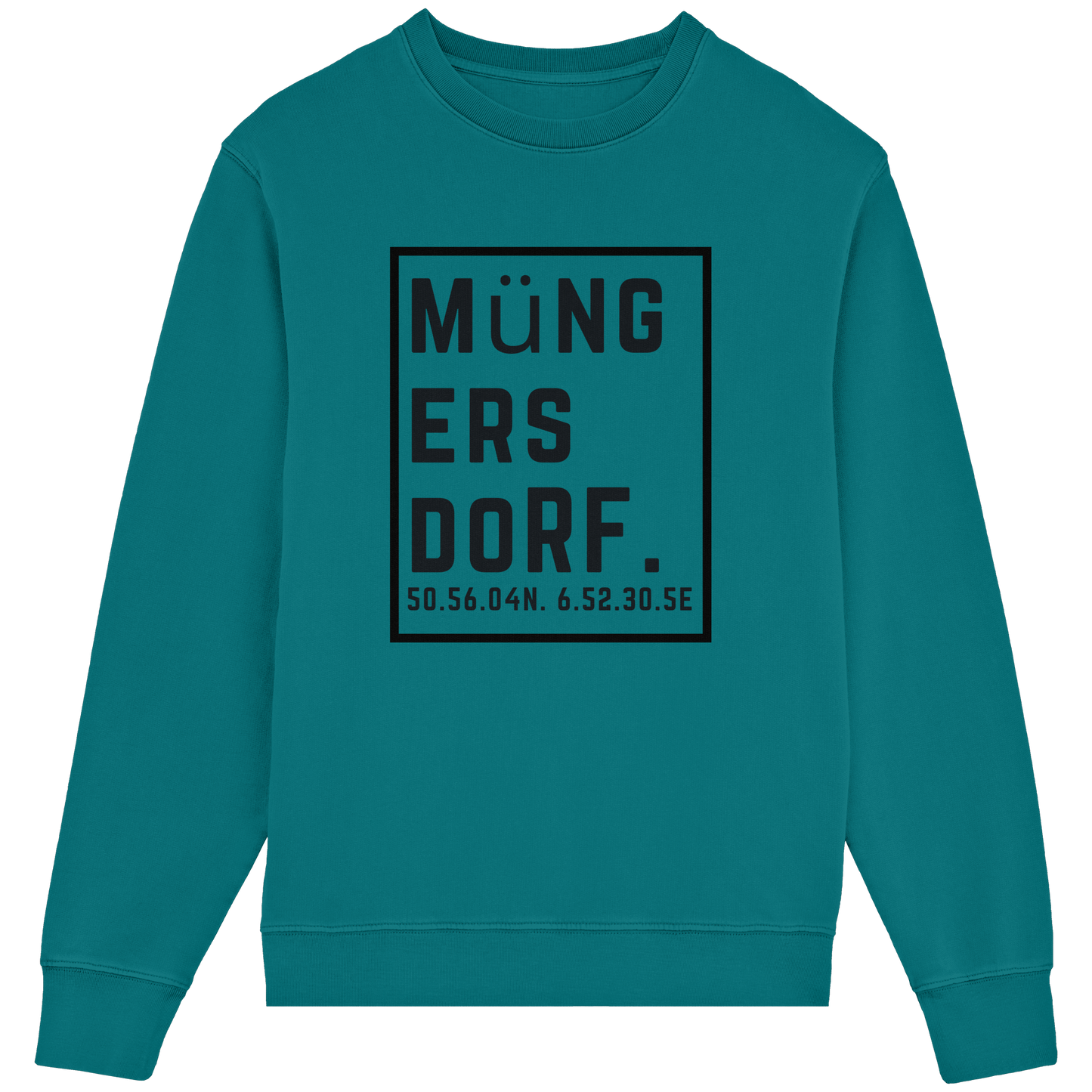 Müngersdorf Koordinaten (großer Druck auf der Brust) - Organic Lightweight Sweatshirt