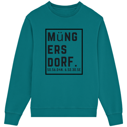 Müngersdorf Koordinaten (großer Druck auf der Brust) - Organic Lightweight Sweatshirt