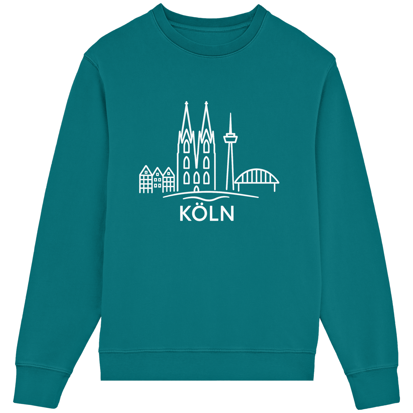 Köln Skyline (großer Druck auf der Brust) - Organic Lightweight Sweatshirt