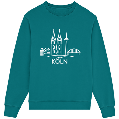 Köln Skyline (großer Druck auf der Brust) - Organic Lightweight Sweatshirt