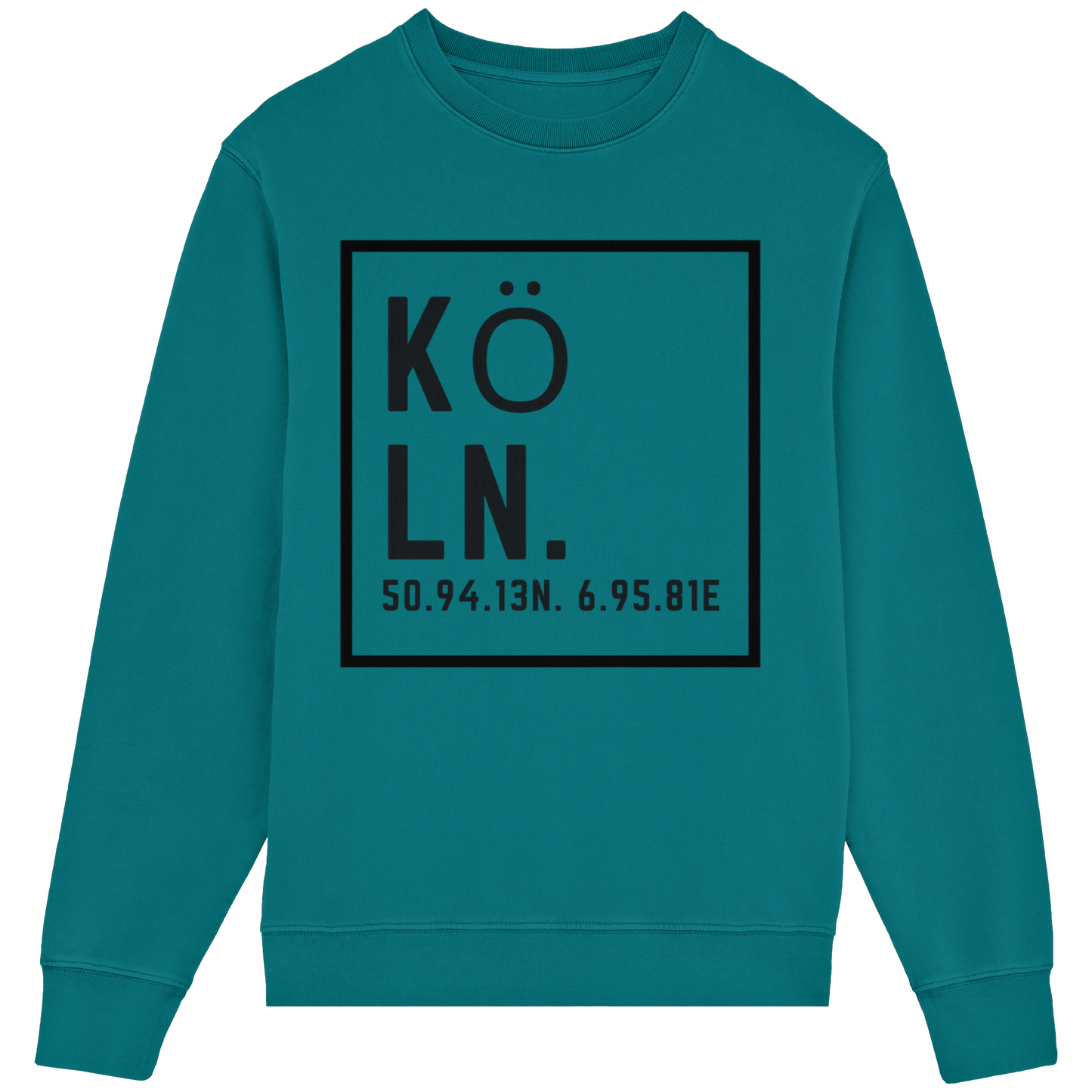 Köln Koordinaten (großer Druck auf der Brust) - Organic Lightweight Sweatshirt
