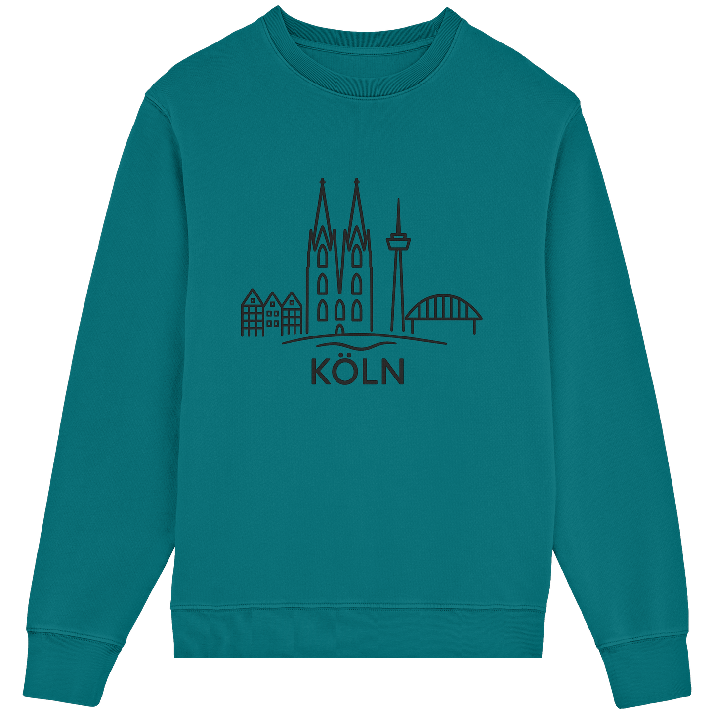Köln Skyline (großer Druck auf der Brust) - Organic Lightweight Sweatshirt