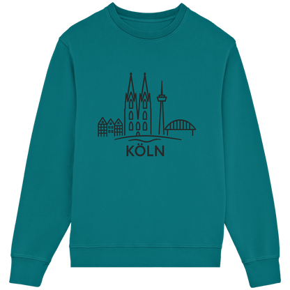 Köln Skyline (großer Druck auf der Brust) - Organic Lightweight Sweatshirt