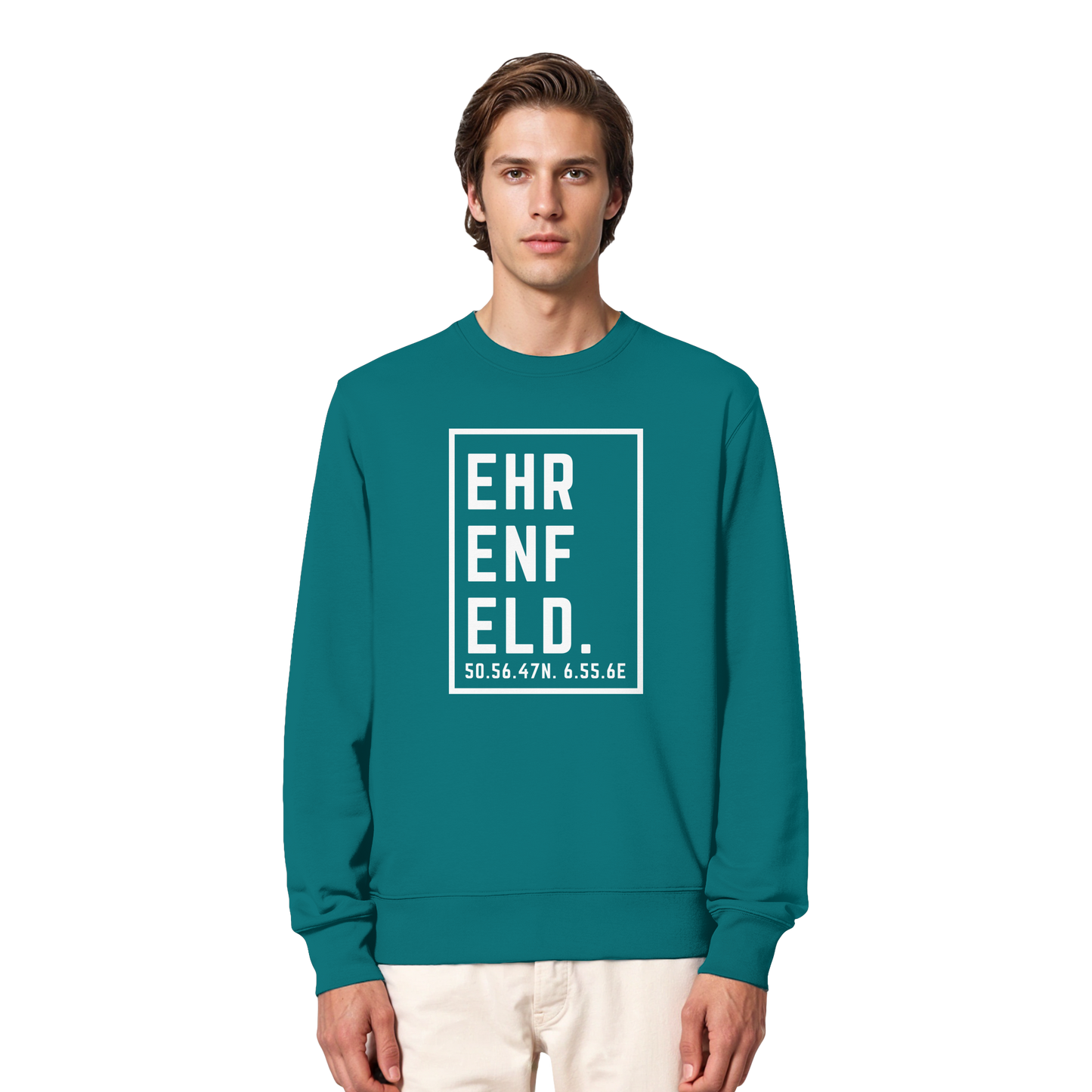 Ehrenfeld Koordinaten (großer Druck auf der Brust) - Organic Lightweight Sweatshirt