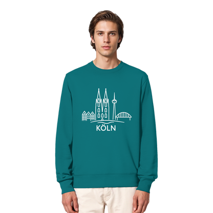 Köln Skyline (großer Druck auf der Brust) - Organic Lightweight Sweatshirt