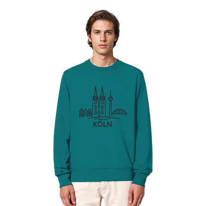 Köln Skyline (großer Druck auf der Brust) - Organic Lightweight Sweatshirt