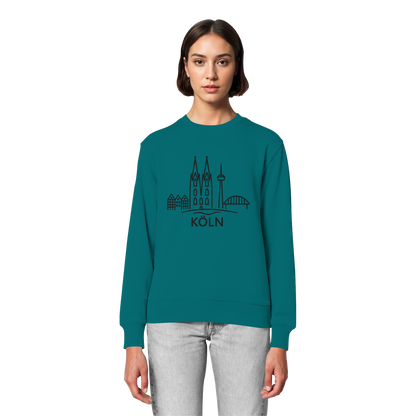 Köln Skyline (großer Druck auf der Brust) - Organic Lightweight Sweatshirt
