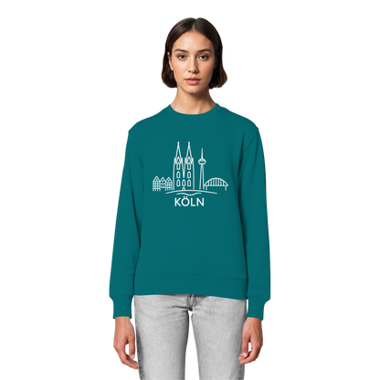 Köln Skyline (großer Druck auf der Brust) - Organic Lightweight Sweatshirt