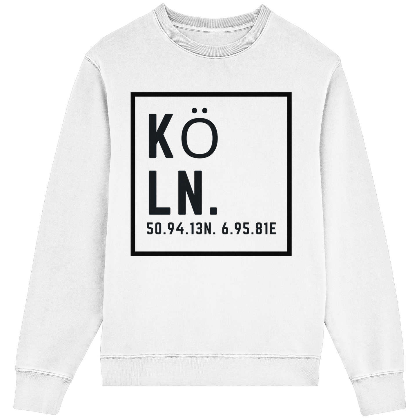 Köln Koordinaten (großer Druck auf der Brust) - Organic Lightweight Sweatshirt