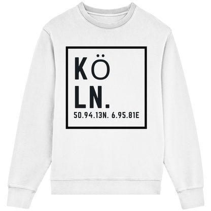 Köln Koordinaten (großer Druck auf der Brust) - Organic Lightweight Sweatshirt