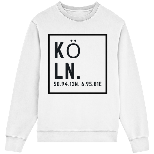 Köln Koordinaten (großer Druck auf der Brust) - Organic Lightweight Sweatshirt