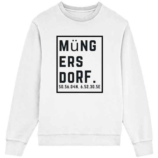 Müngersdorf Koordinaten (großer Druck auf der Brust) - Organic Lightweight Sweatshirt