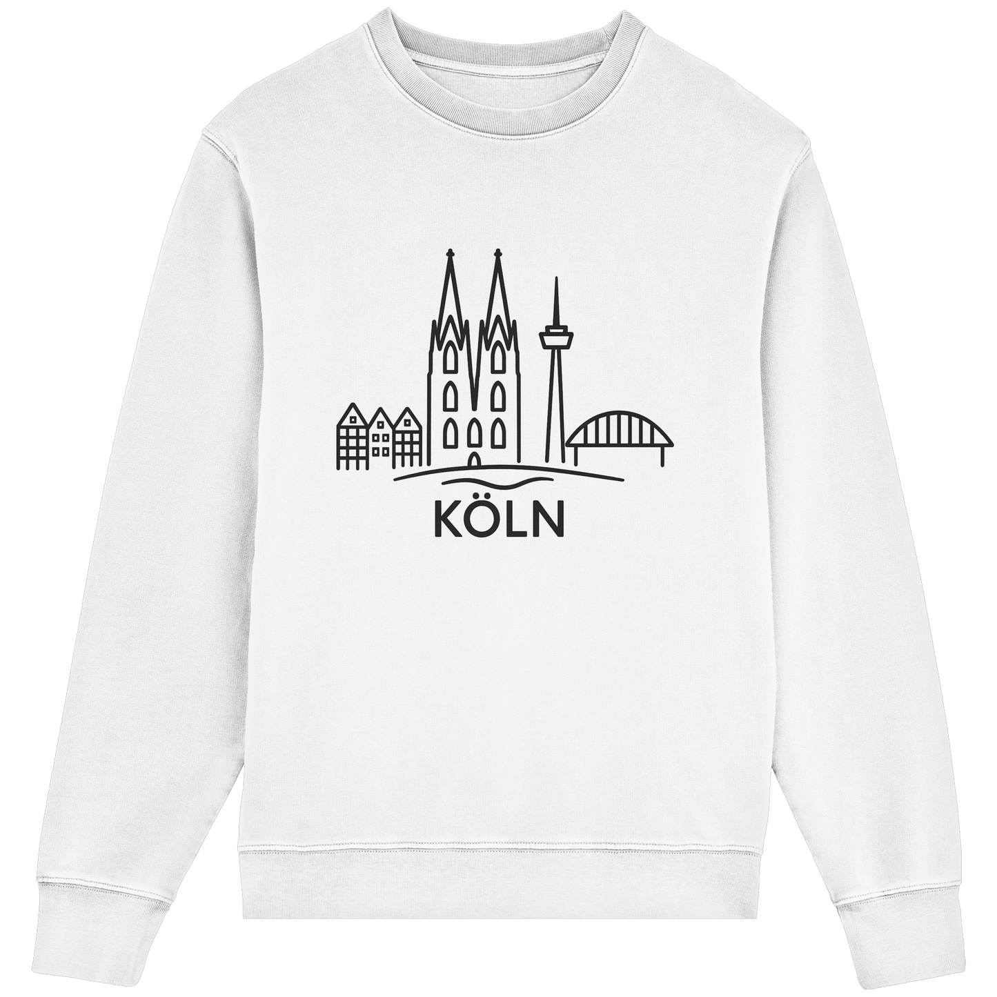 Köln Skyline (großer Druck auf der Brust) - Organic Lightweight Sweatshirt