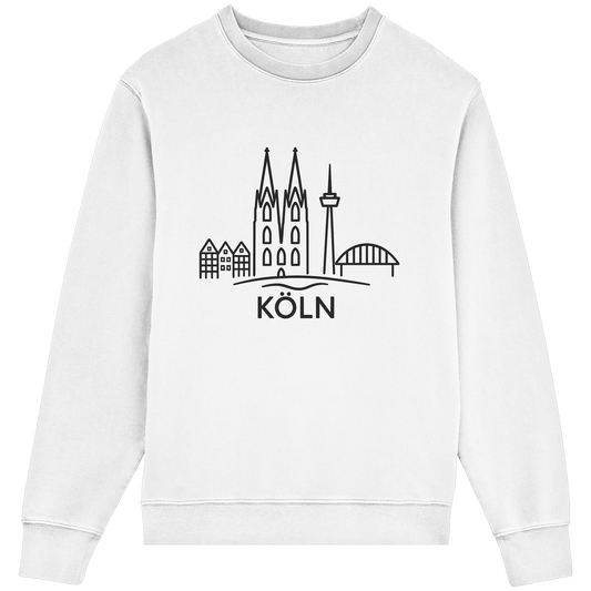 Köln Skyline (großer Druck auf der Brust) - Organic Lightweight Sweatshirt