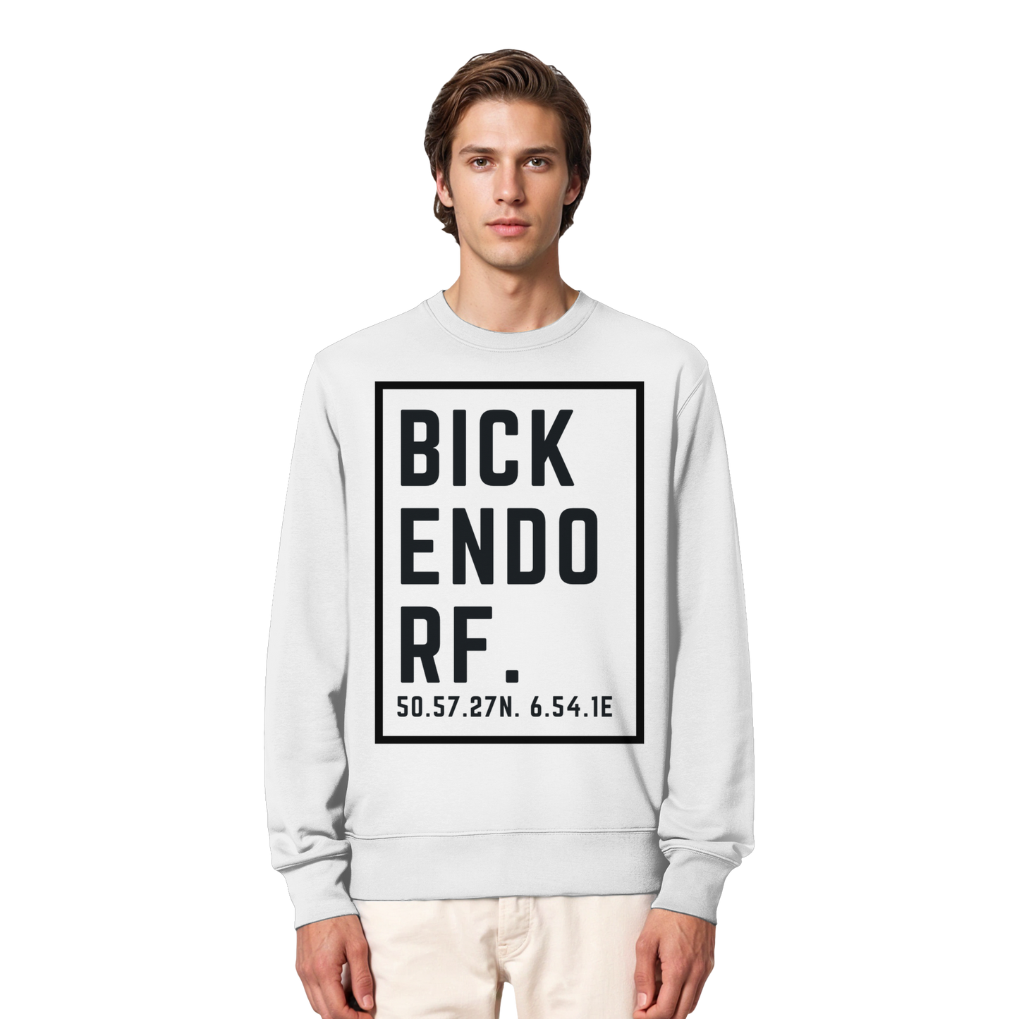 Bickendorf Koordinaten (großer Druck auf der Brust) - Organic Lightweight Sweatshirt