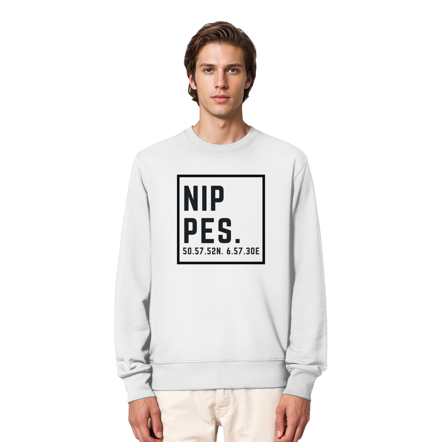 Nippes Koordinaten (großer Druck auf der Brust) - Organic Lightweight Sweatshirt
