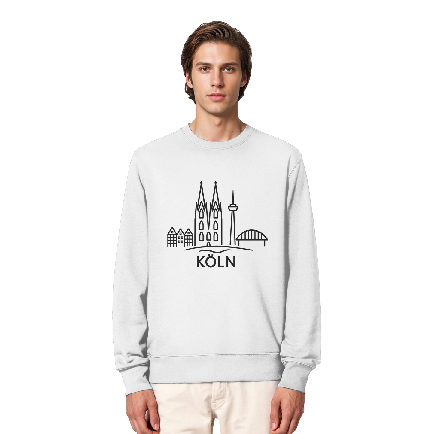 Köln Skyline (großer Druck auf der Brust) - Organic Lightweight Sweatshirt