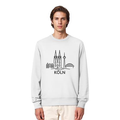 Köln Skyline (großer Druck auf der Brust) - Organic Lightweight Sweatshirt