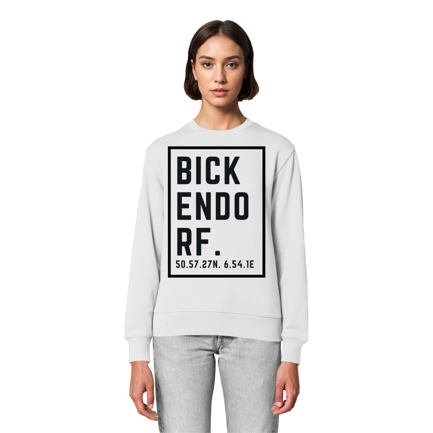 Bickendorf Koordinaten (großer Druck auf der Brust) - Organic Lightweight Sweatshirt