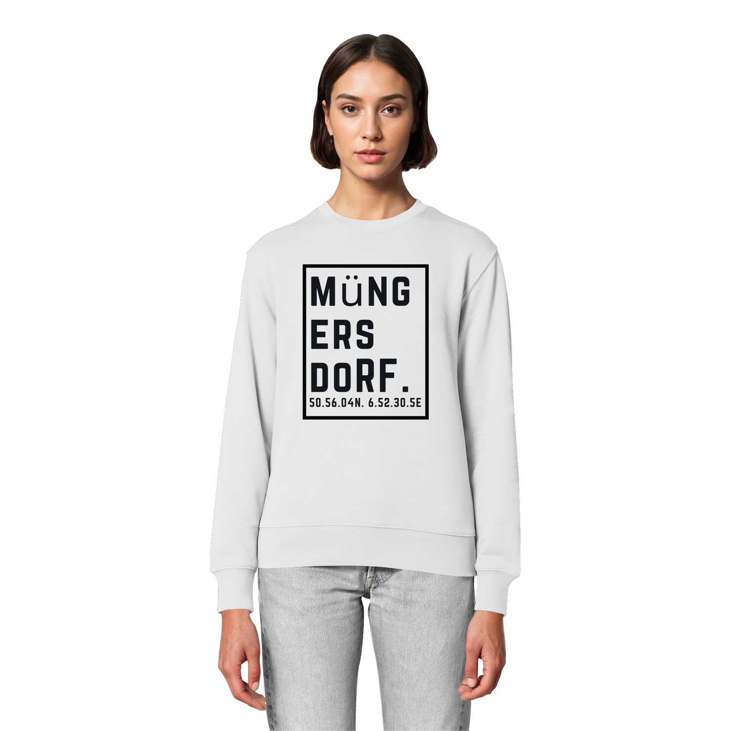 Müngersdorf Koordinaten (großer Druck auf der Brust) - Organic Lightweight Sweatshirt