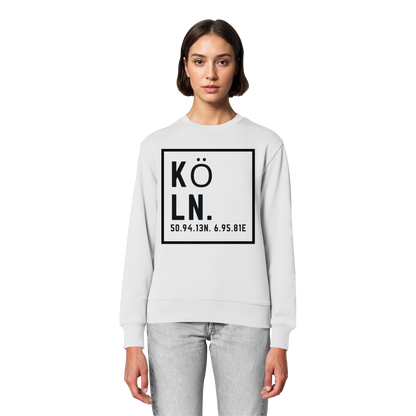 Köln Koordinaten (großer Druck auf der Brust) - Organic Lightweight Sweatshirt