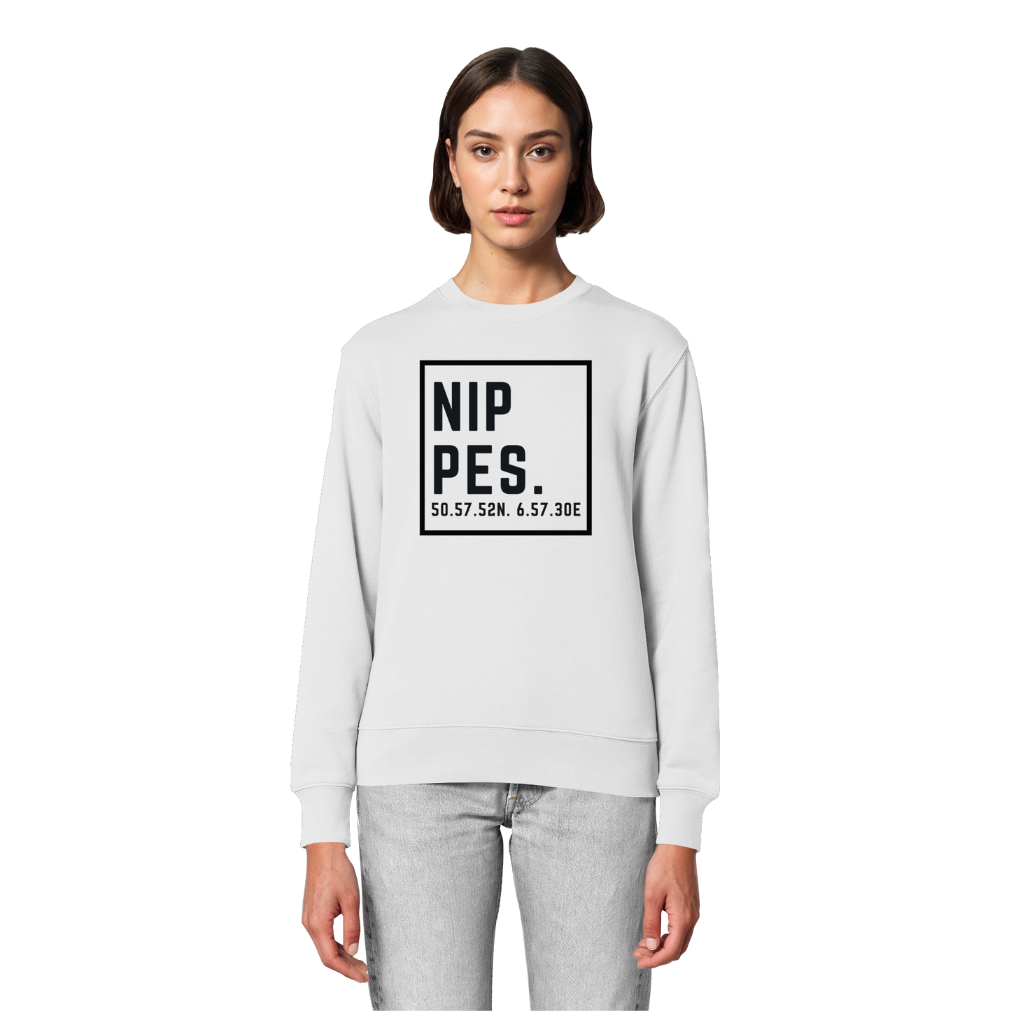 Nippes Koordinaten (großer Druck auf der Brust) - Organic Lightweight Sweatshirt