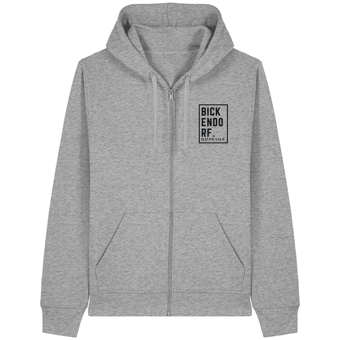 Bickendorf Koordinaten (kleiner Druck auf der Brust) - Organic Lightweight Zipper