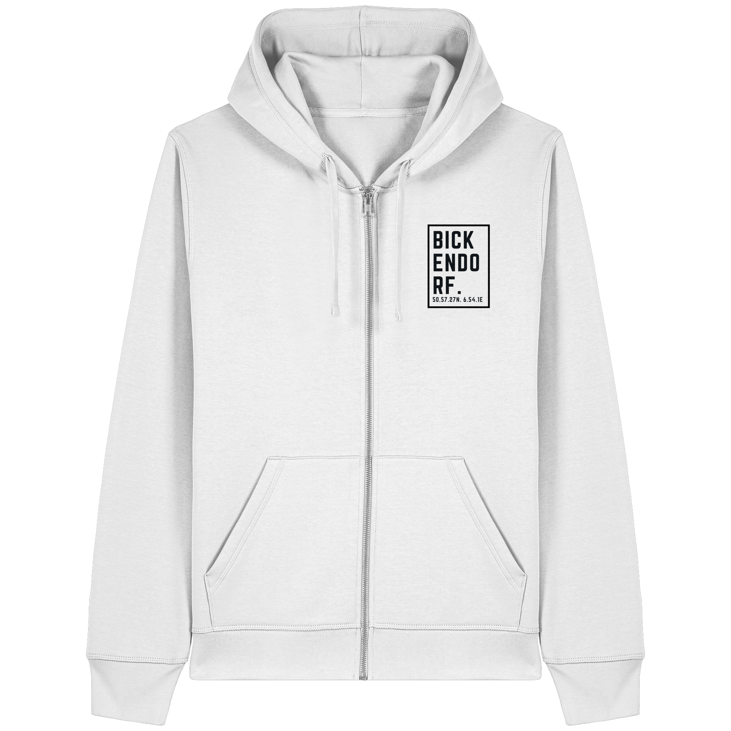 Bickendorf Koordinaten (kleiner Druck auf der Brust) - Organic Lightweight Zipper