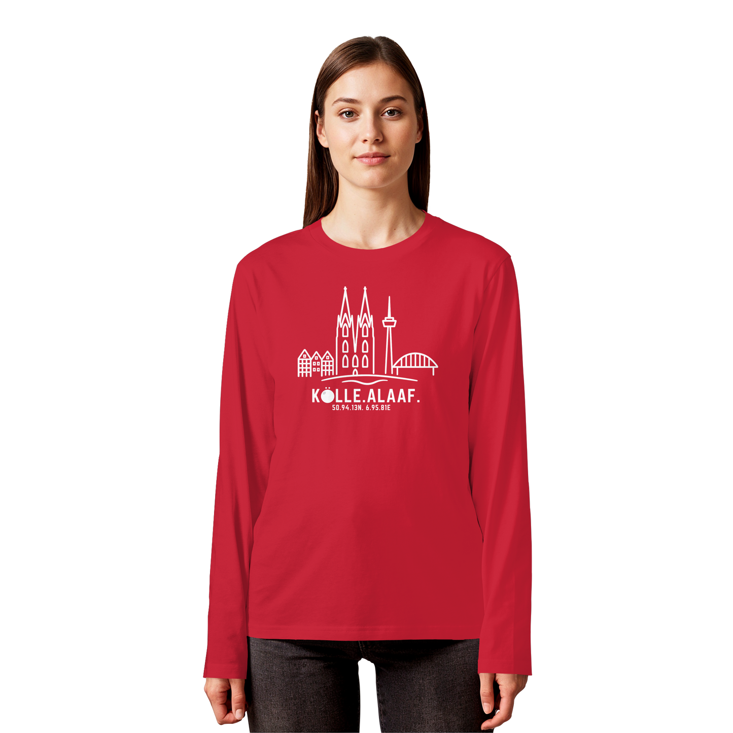 Skyline Alaaf Druck - Organic Longsleeve T-Shirt