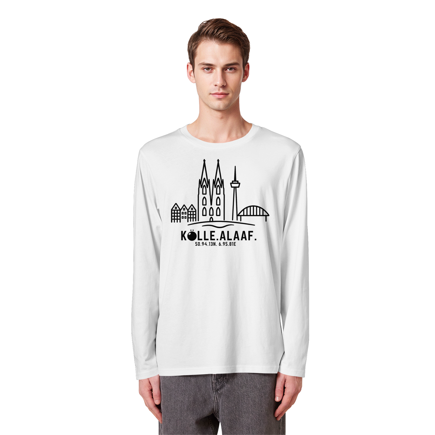Skyline Alaaf Druck - Organic Longsleeve T-Shirt