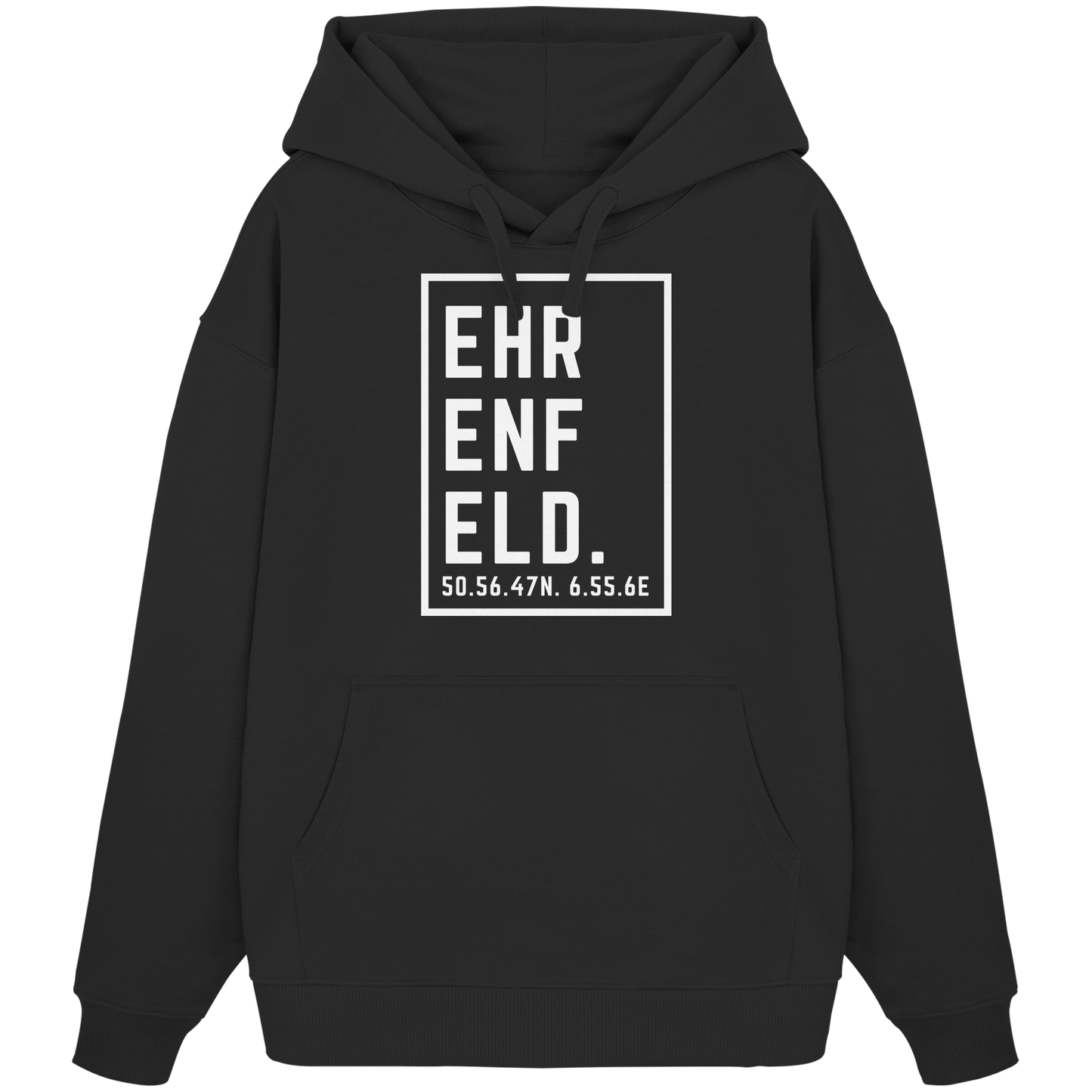 Ehrenfeld Koordinaten (großer Druck auf der Brust) - Organic Oversize Hoodie