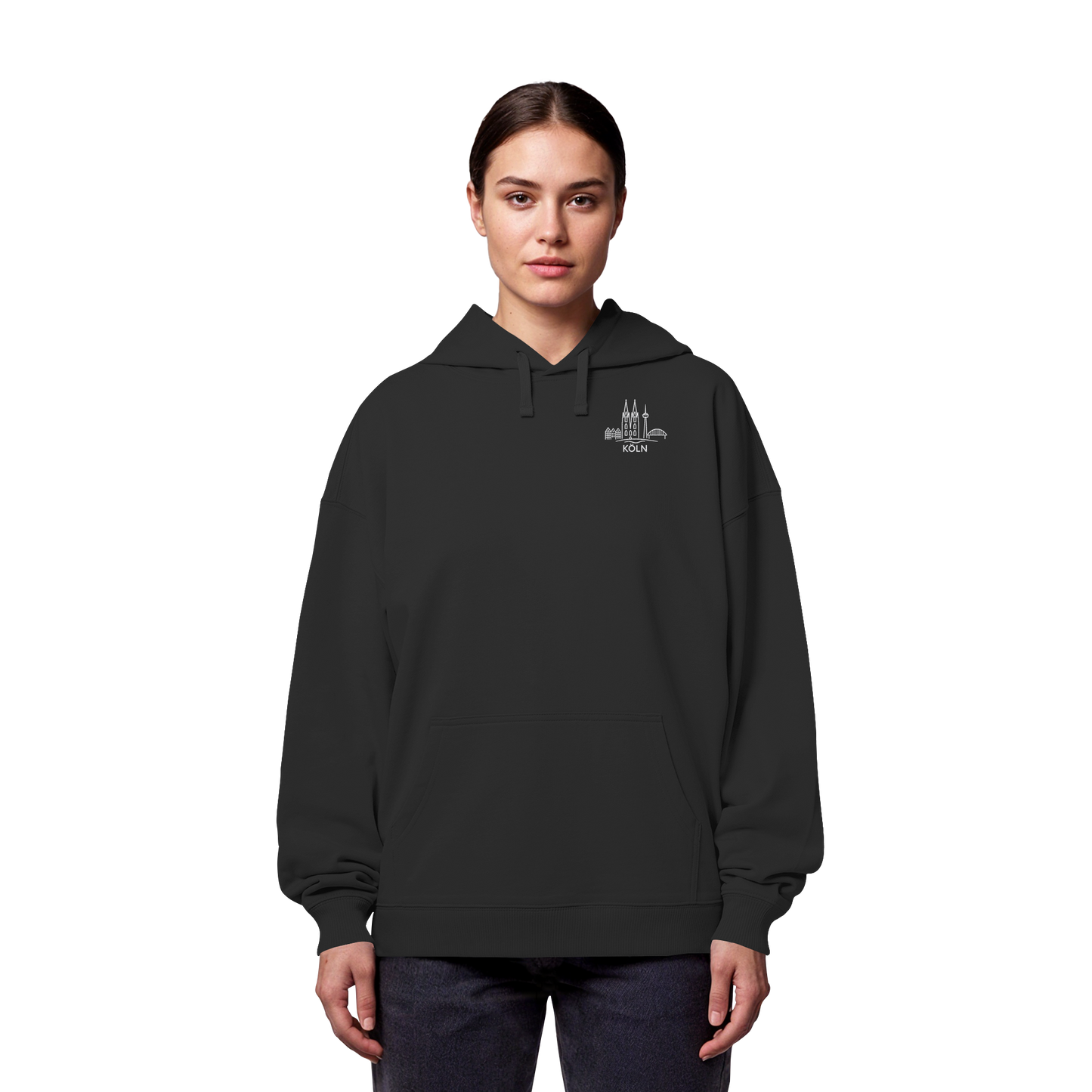 Köln Skyline Stick - Organic Oversize Hoodie
