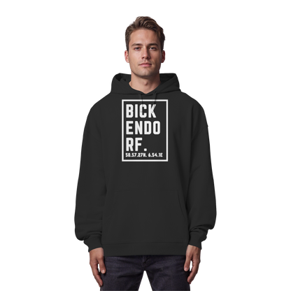 Bickendorf Koordinaten (großer Druck auf der Brust) - Organic Oversize Hoodie