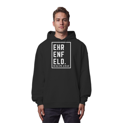 Ehrenfeld Koordinaten (großer Druck auf der Brust) - Organic Oversize Hoodie