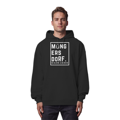 Müngersdorf Koordinaten (großer Druck auf der Brust) - Organic Oversize Hoodie