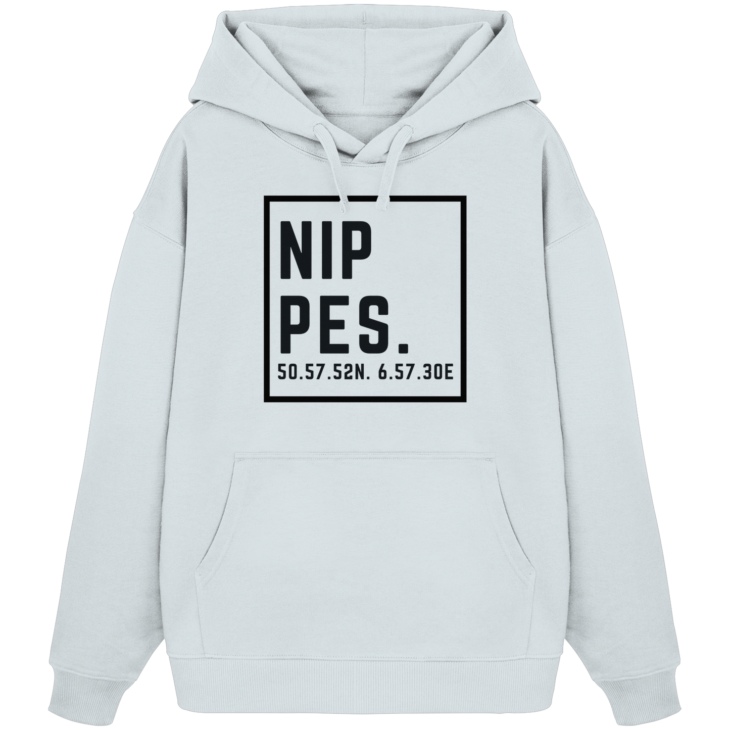 Nippes Koordinaten (großer Druck auf der Brust) - Organic Oversize Hoodie