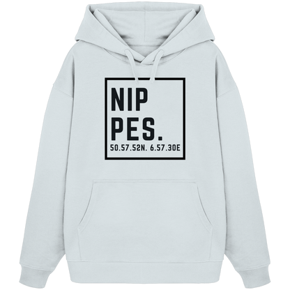 Nippes Koordinaten (großer Druck auf der Brust) - Organic Oversize Hoodie