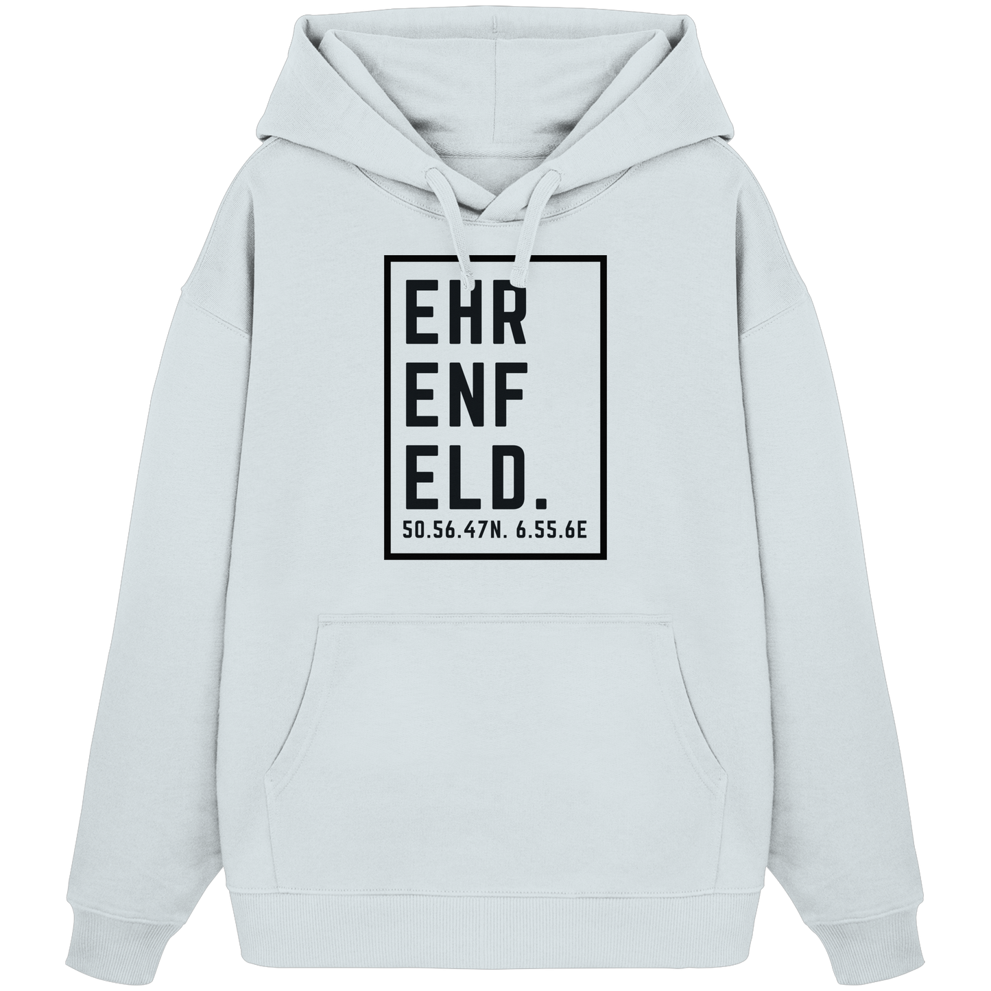 Ehrenfeld Koordinaten (großer Druck auf der Brust) - Organic Oversize Hoodie