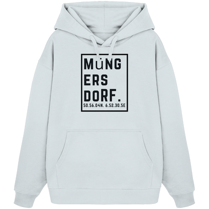 Müngersdorf Koordinaten (großer Druck auf der Brust) - Organic Oversize Hoodie
