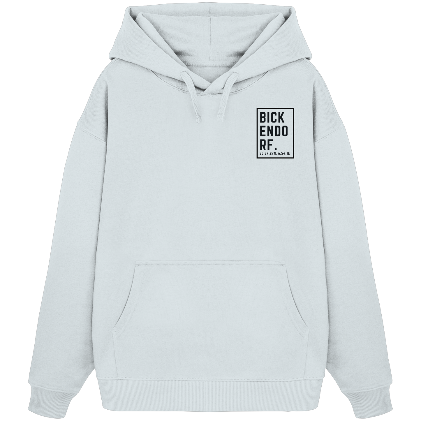 Bickendorf Koordinaten (kleiner Druck auf der Brust) - Organic Oversize Hoodie