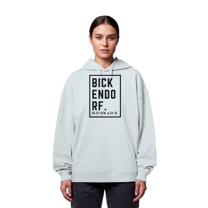Bickendorf Koordinaten (großer Druck auf der Brust) - Organic Oversize Hoodie