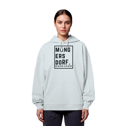 Müngersdorf Koordinaten (großer Druck auf der Brust) - Organic Oversize Hoodie