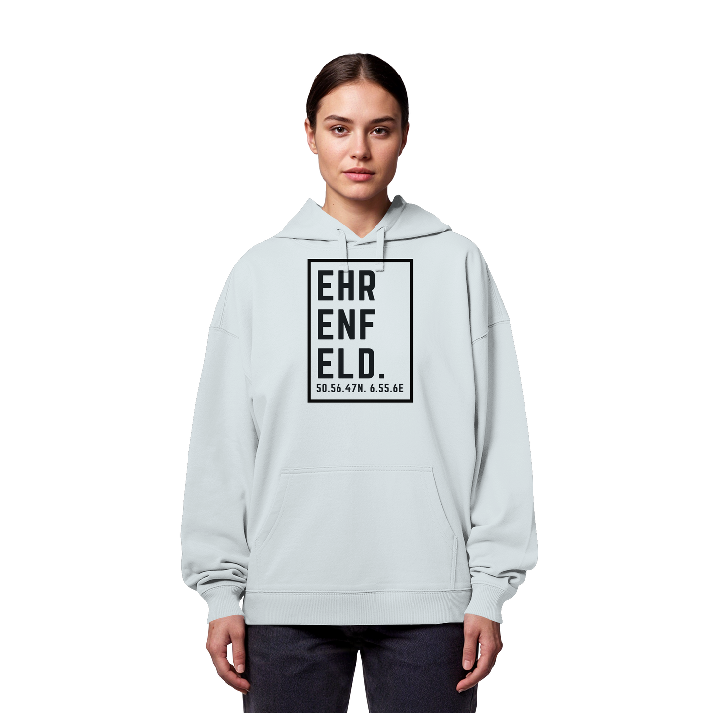 Ehrenfeld Koordinaten (großer Druck auf der Brust) - Organic Oversize Hoodie