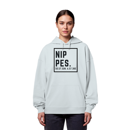 Nippes Koordinaten (großer Druck auf der Brust) - Organic Oversize Hoodie