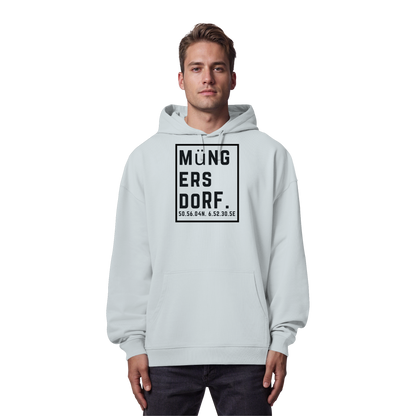 Müngersdorf Koordinaten (großer Druck auf der Brust) - Organic Oversize Hoodie